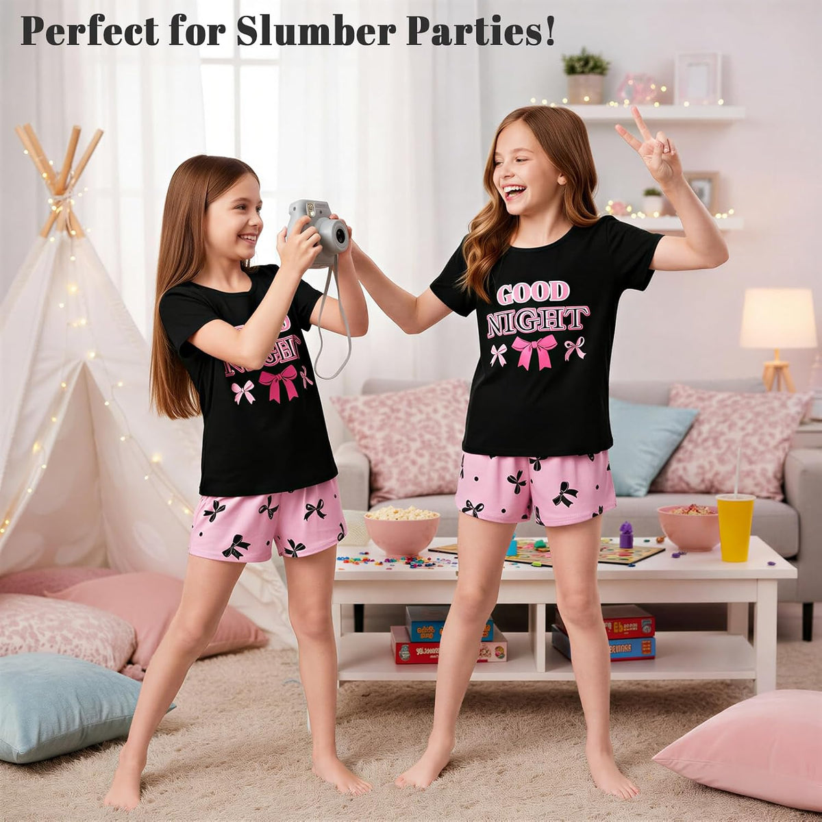 Play Tailor Girls Pajamas for Kids Summer Pjs Set Sleepwear for Teens 4-15Y