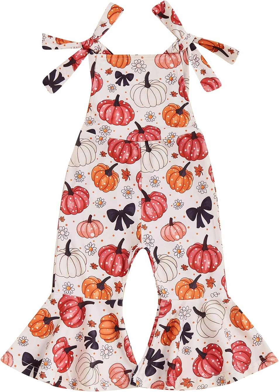 Toddler Baby Girl Bell Bottoms Romper Floral/Butterfly Overalls Suspender Flare Pants One Piece Strap Jumpsuit