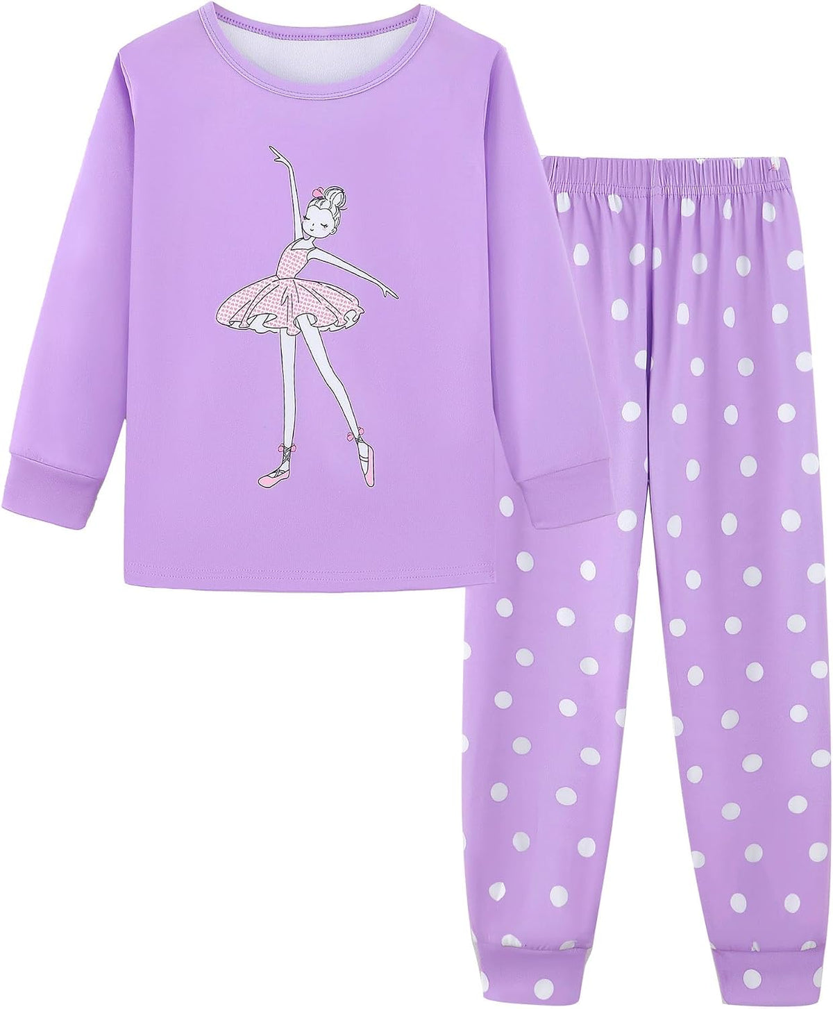 Mikrdoo Girls Pajamas Set Long Sleeve Top and Pants 2 Piece Sleepwear