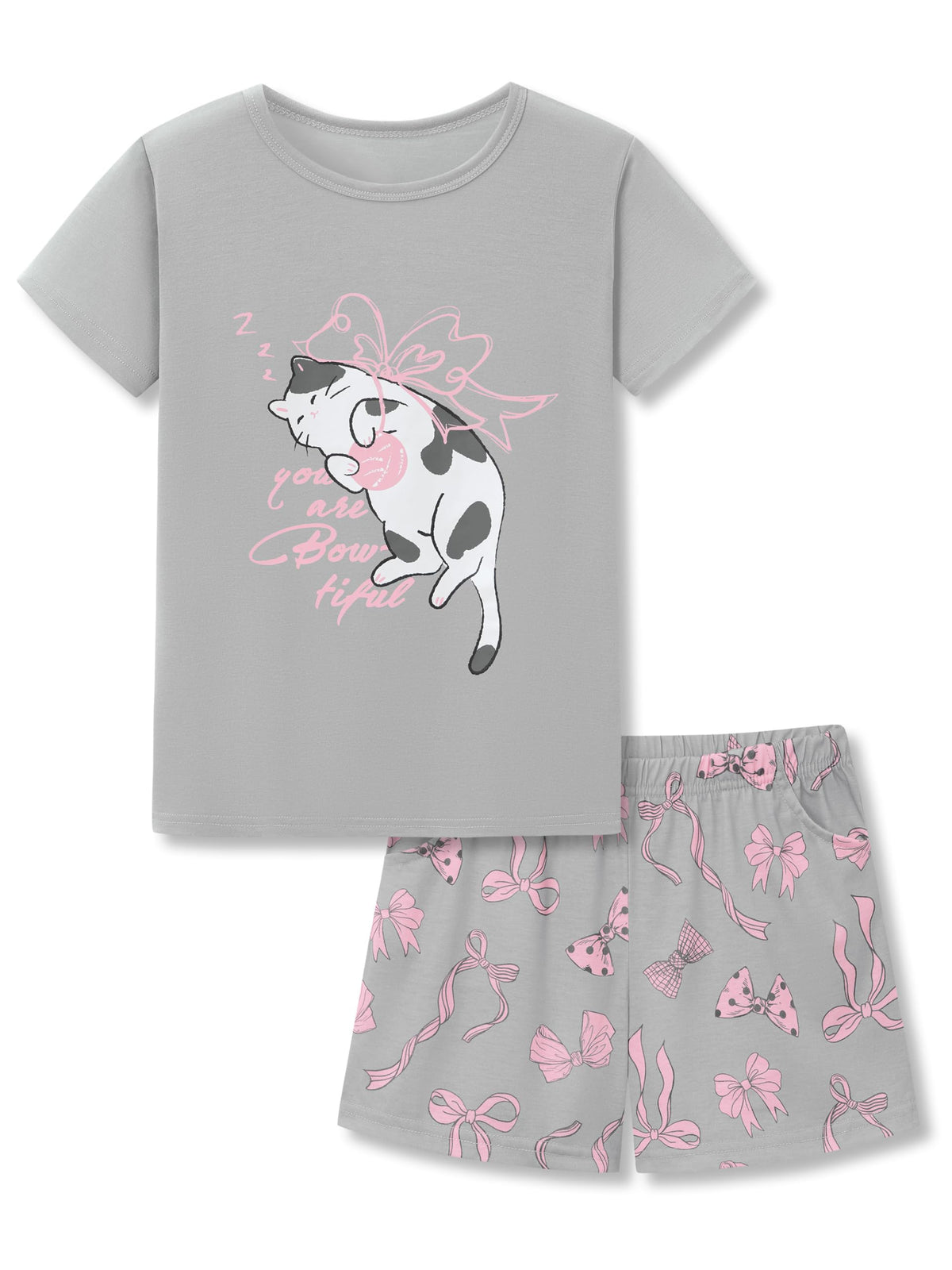 Tebbis Girls Pajama Set Tie Dye Cute Prints Tee & Shorts Sizes 6-18