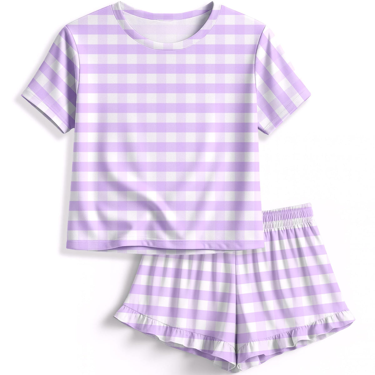 Petite&Me Soft Girls Pajamas with Ruffle Shorts, Cute Girls PJs Size 6-14