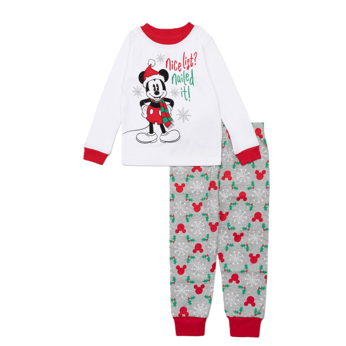 Disney unisex-child 2-piece Snug-fit Cotton Holiday Pajama Set, Soft & Cute for Kids