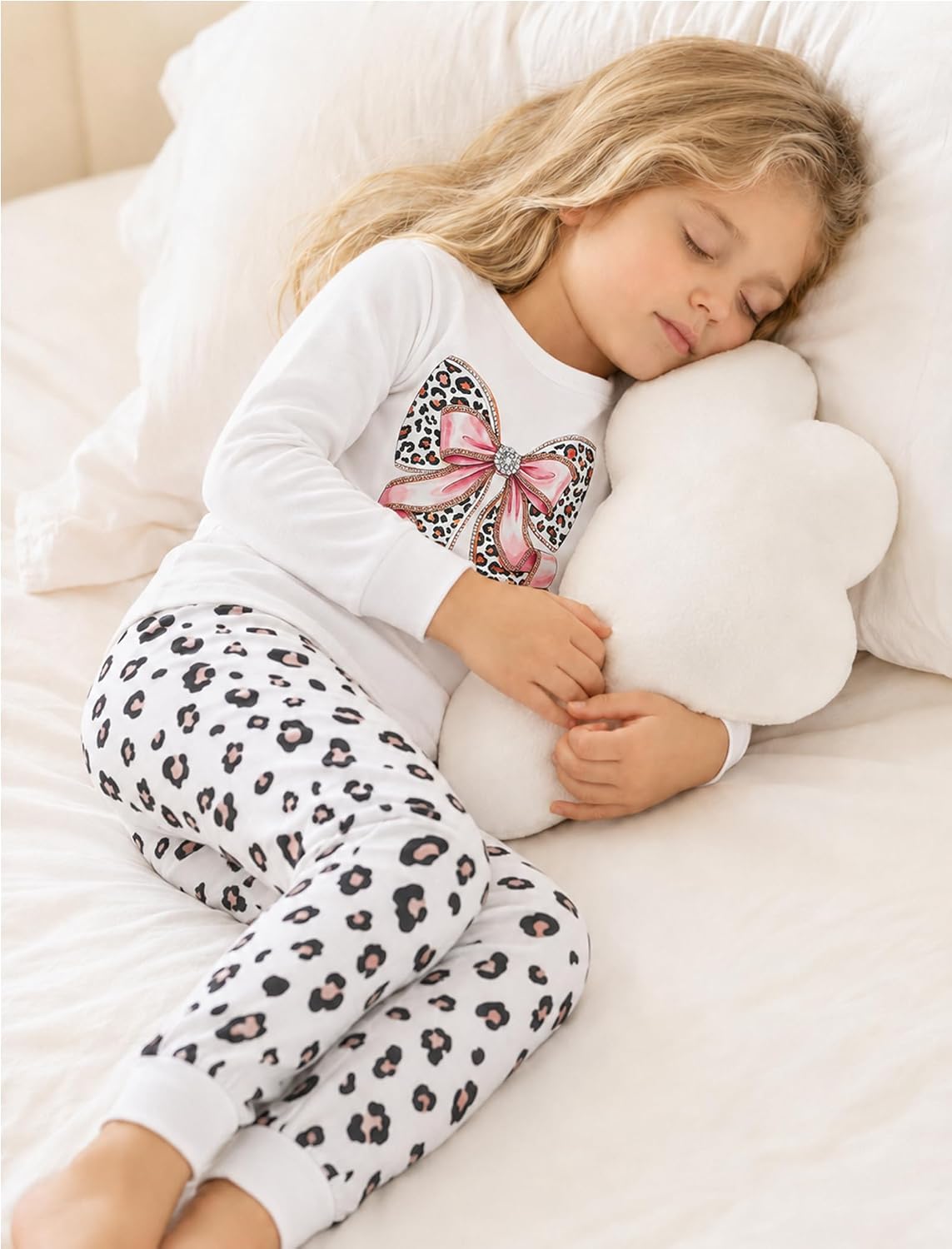 Mikrdoo Girls Pajamas 2 Piece Soft Long Sleeve Pjs Set for Kids 18M-7Y