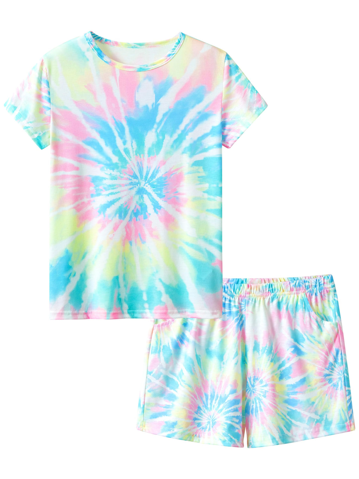 Topgal Girls Summer Pajama Set Cute Prints Short Sleeves Shorts Size 6-18
