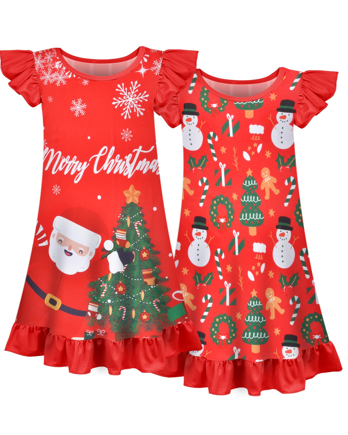 Sylfairy 2pcs Girls Nightgowns, Unicorn Nightgown Princess Pajama Dresses for Girls Sleepwear Nightie