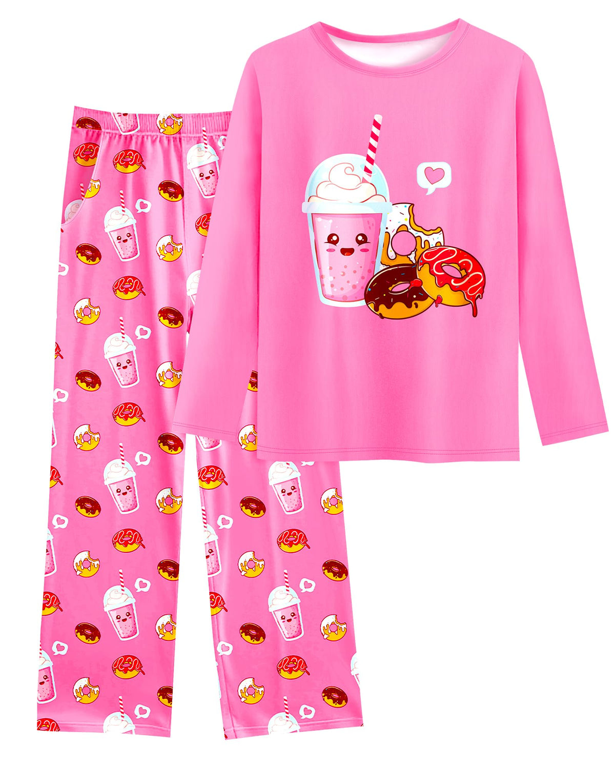 Girls Pajamas Long Sleeve Pants 2PCS Pajama Sets Pjs Sleepwear Lounge for Tween Teen Kids 7-14Y