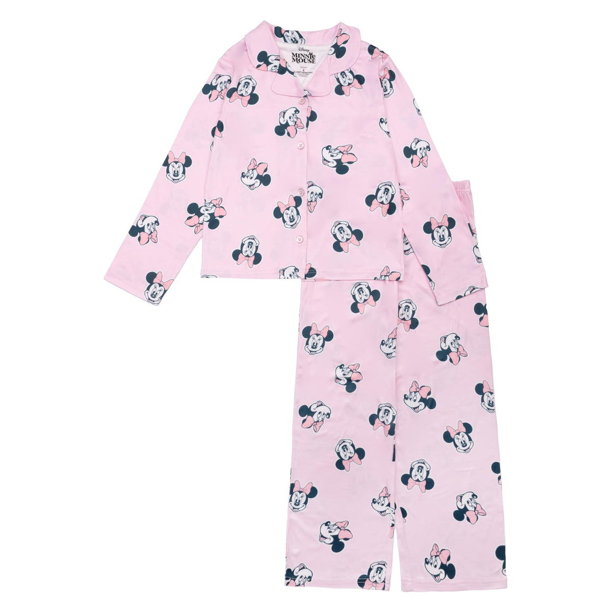 Disney girls 2-piece Loose-fit Button Down Matching Pajama Set, Soft & Cute for Kids