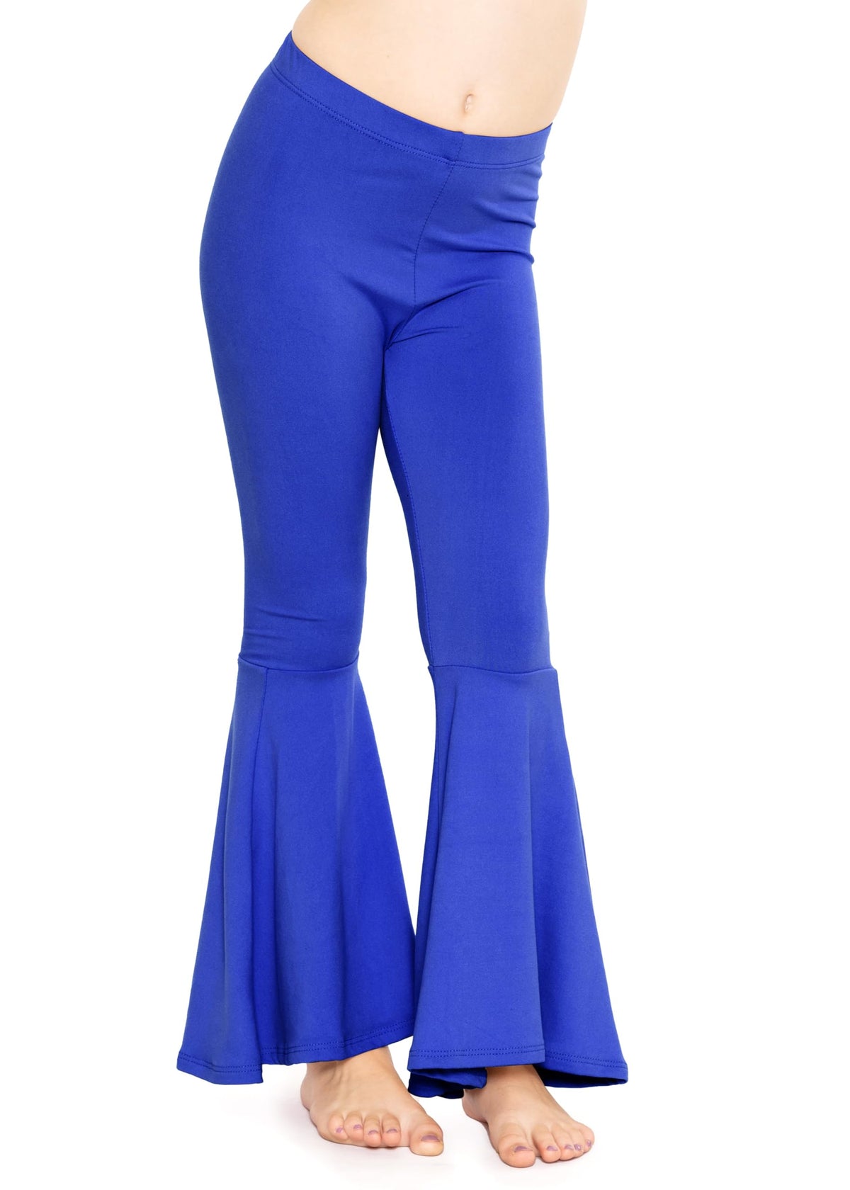 STRETCH IS COMFORT Girls Stretch Bell Bottoms Flare Pants Little | Big Kid Ruffle Bootcut Leggings | Sizes 2-14