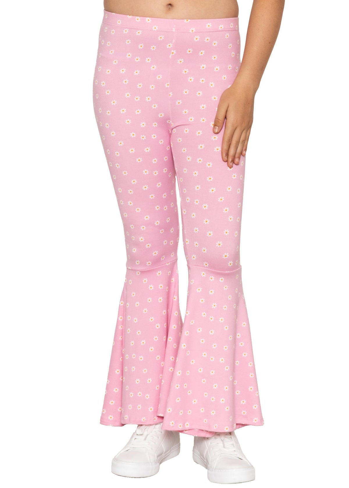 STRETCH IS COMFORT Girls Stretch Bell Bottoms Flare Pants Little | Big Kid Ruffle Bootcut Leggings | Sizes 2-14