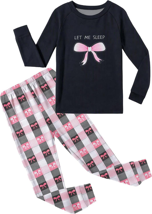 Arshiner Girls Pajamas Long Sleeve Snug Fit Pjs Set Kids Cute Sleepwear