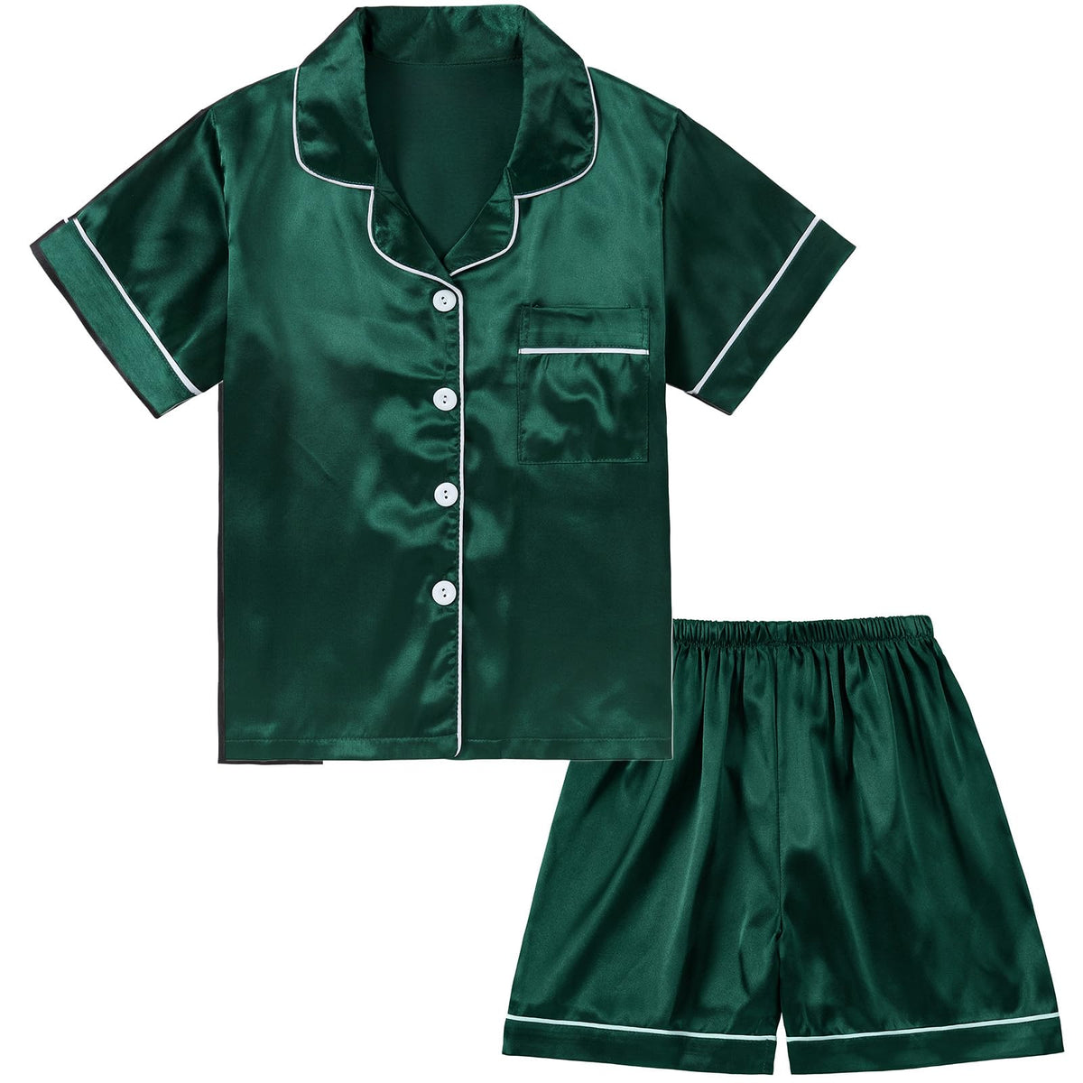 DIPUG Girls Pajamas Satin Pjs Short Sleeve Sleepover Party Gift