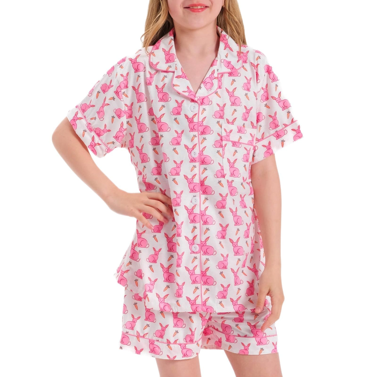 Girls Summer Outfit,Kids Monkey Button Down Loungewear Sleepwear Pjs