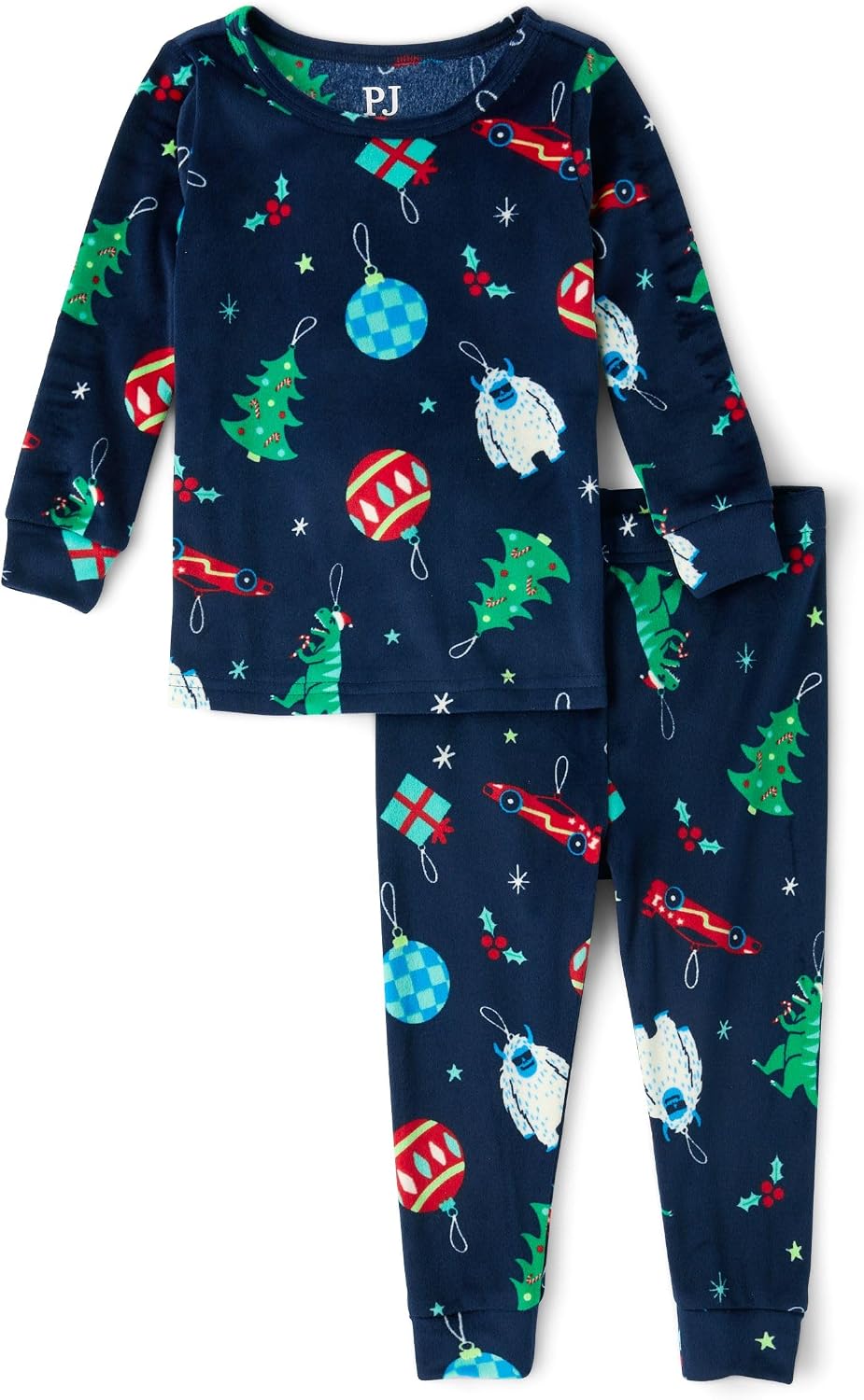 The Children's Place Baby Kids Christmas 2 Piece Pajama Sets, Velour