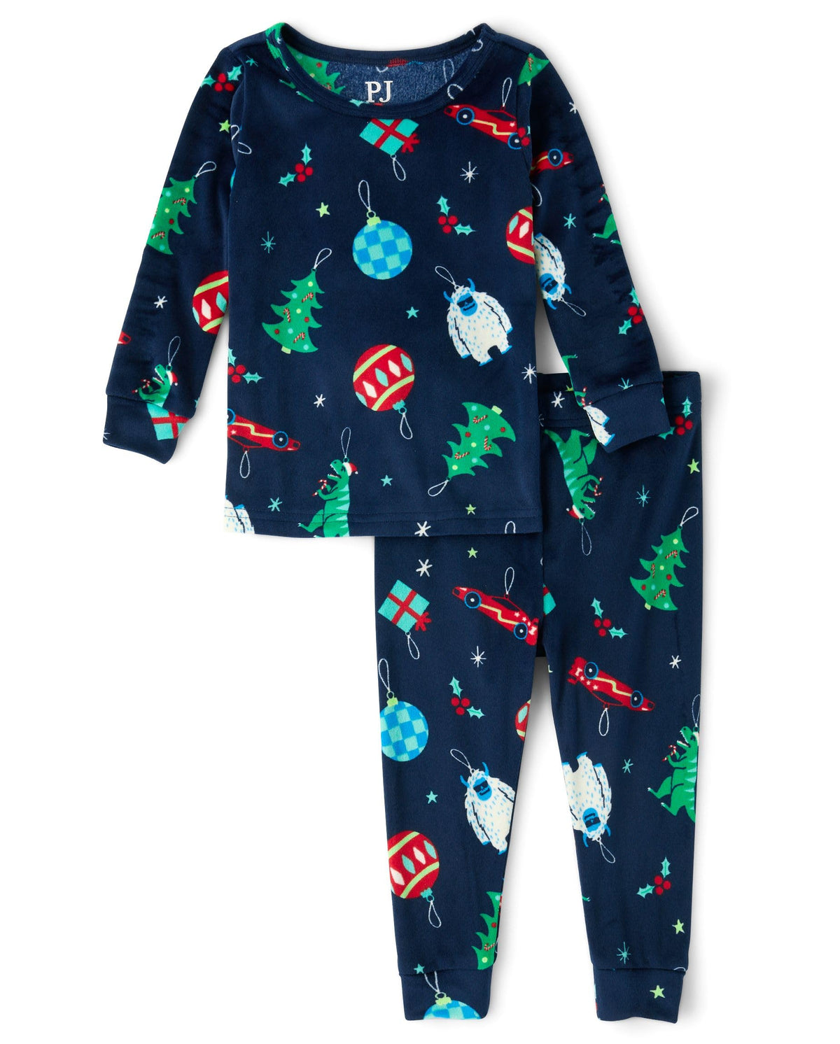 The Children's Place Baby Kids Christmas 2 Piece Pajama Sets, Velour
