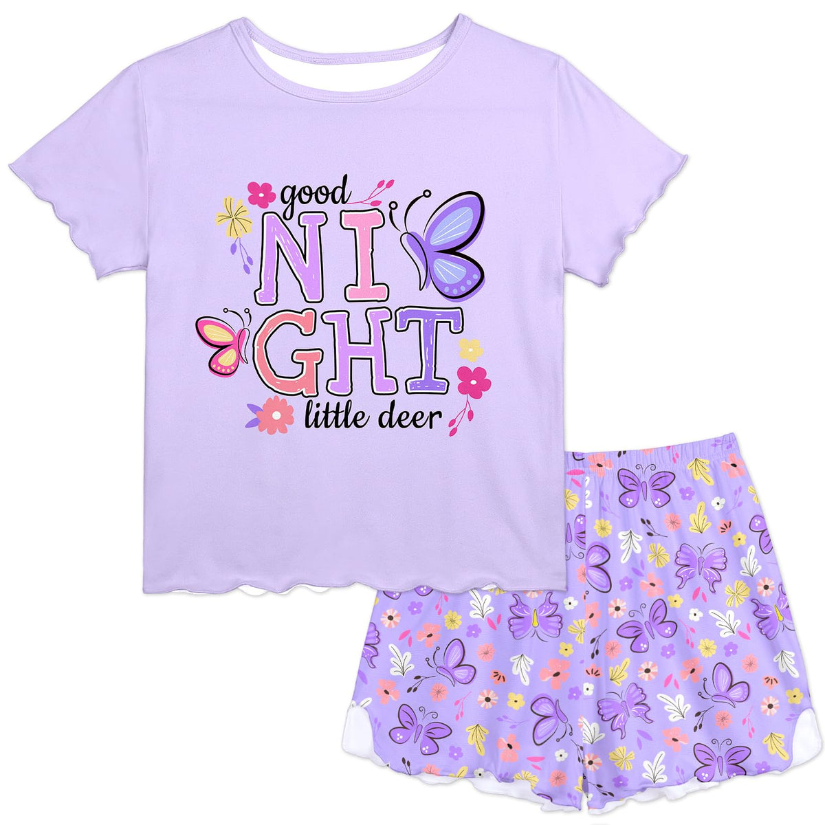 Play Tailor Girls Pajamas for Toddler Ruffled Kids Pjs Sets Sleepwear 3-10Y