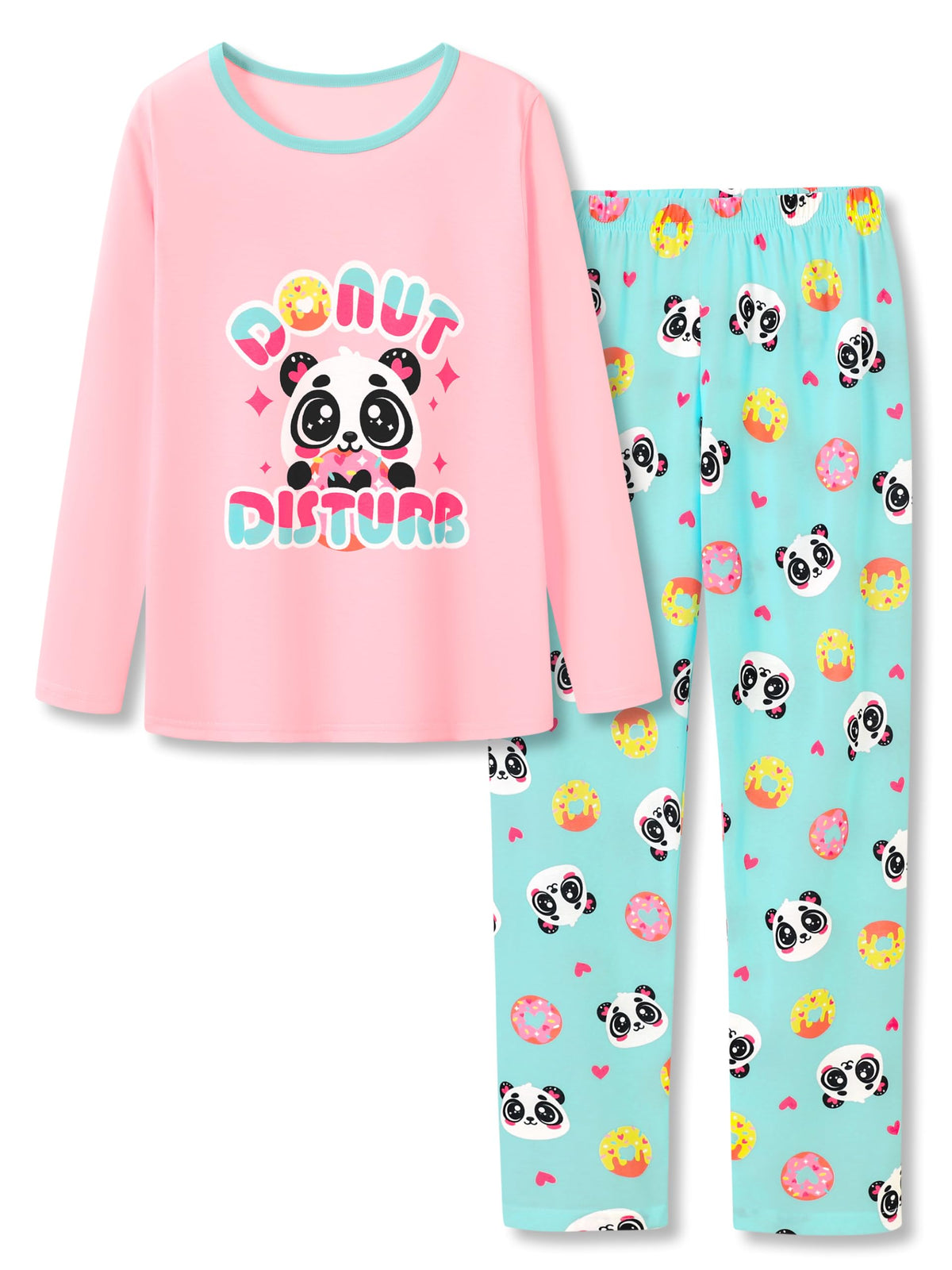 Topgal Girls Long Sleeve Pajamas, 2-Piece Top and Pants, Sizes 6-18
