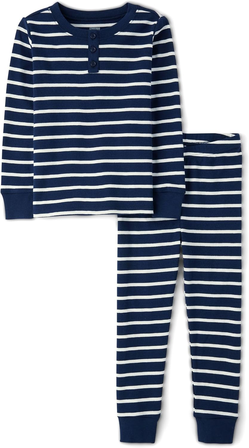 Gymboree Kids' And Toddler 100% Cotton Henley Long Sleeve Top and Pants, Gymmies Pajama Set