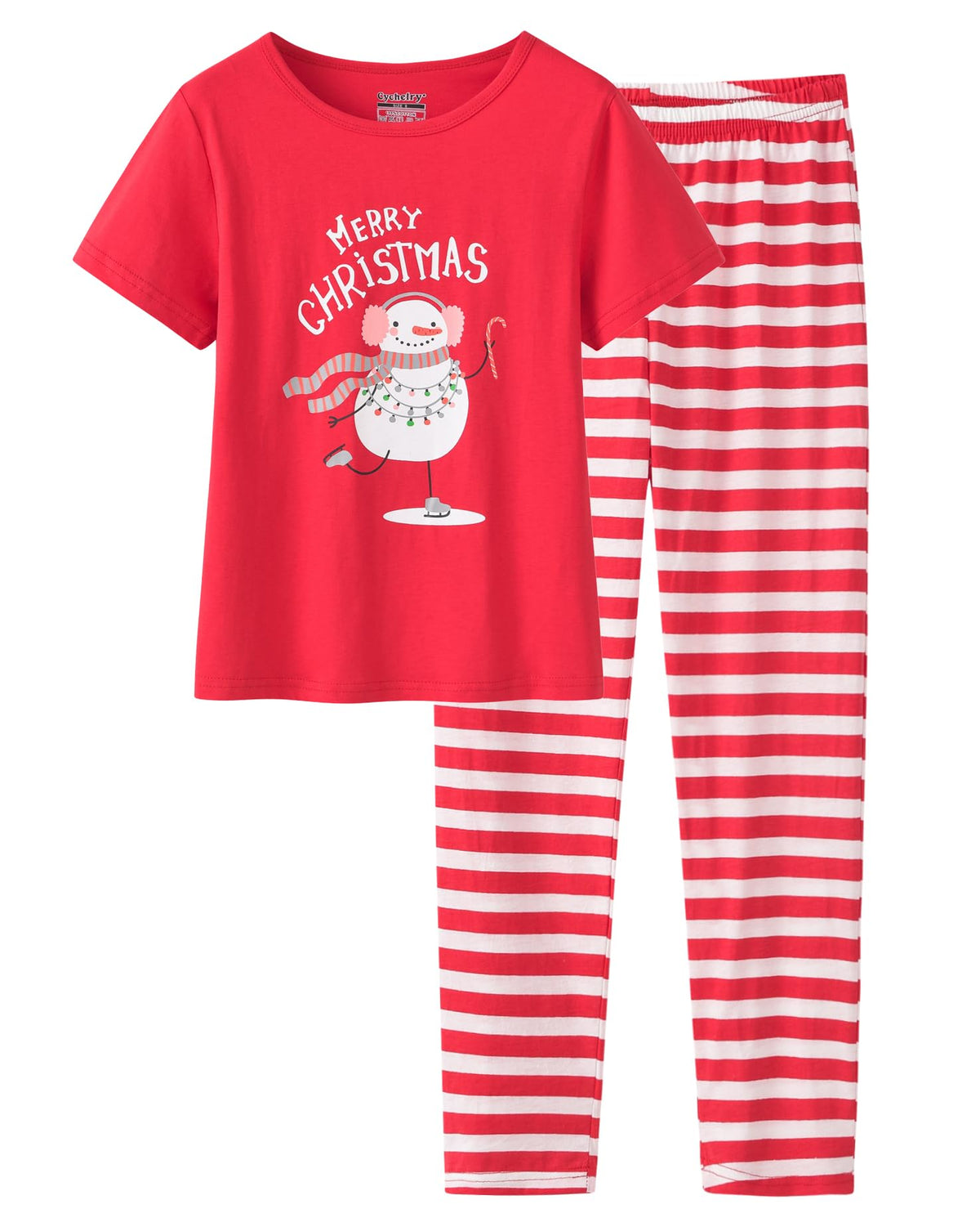 Big Girls Pajamas Lovely 2PCS Soft Cartoon Short Sleeve with Pants Sleepwear Teens PJS Clothes Size 6-16
