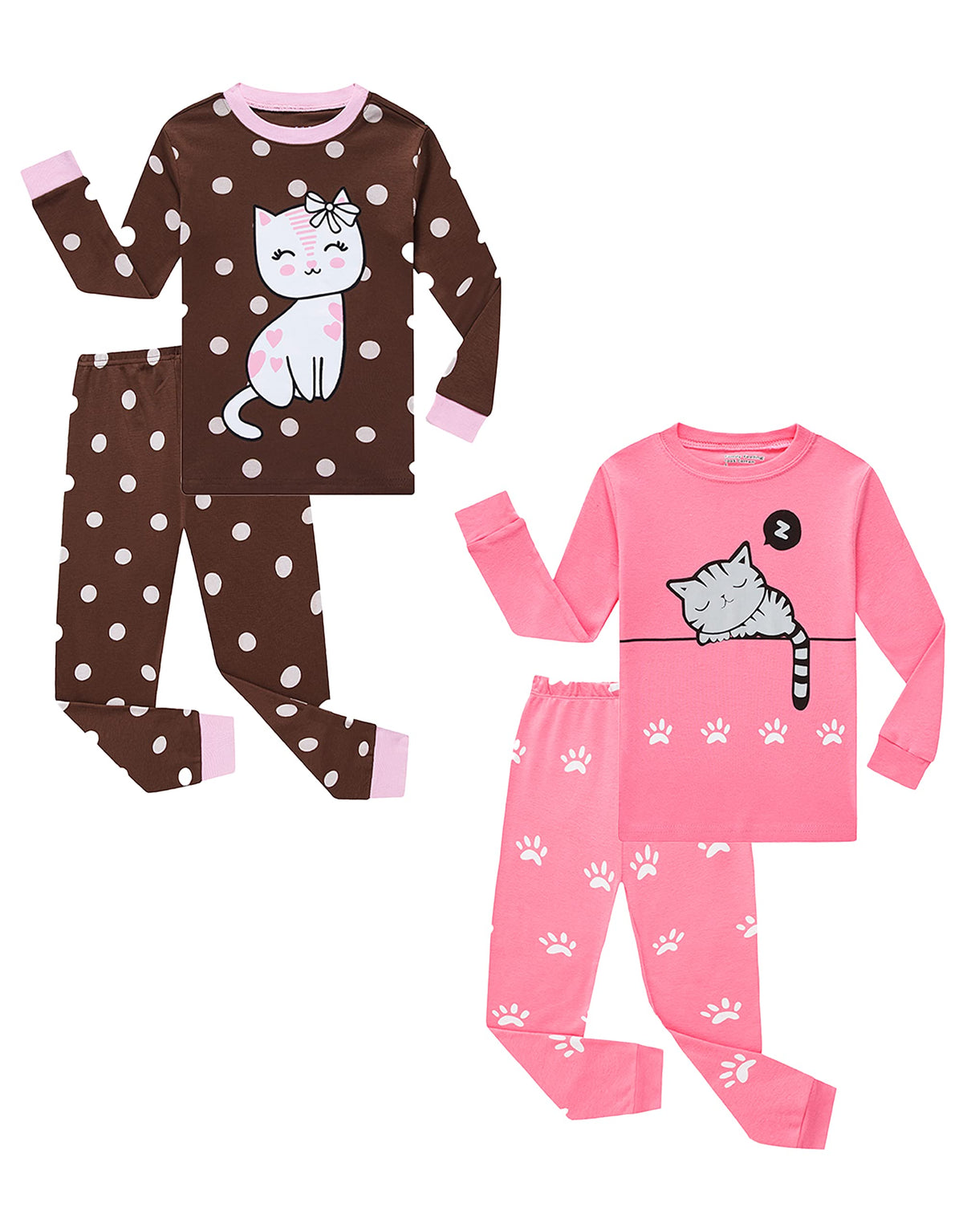 Family Feeling Kids & Toddler Girls Boys Pajamas 2 Piece Pjs Set 100% Cotton Sleepwear