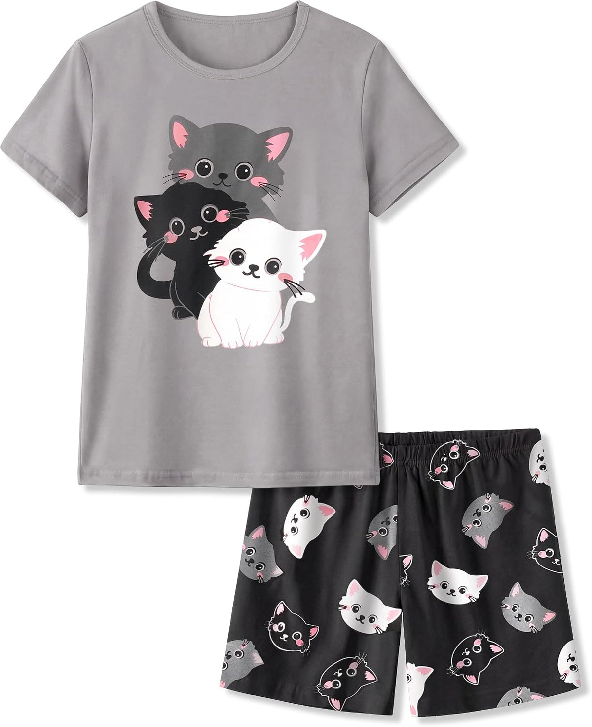 HONGTEYA Cotton Girls Clothes Kids Short Sleeve for 4-15T Years