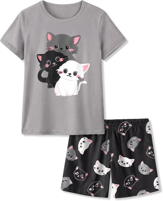 HONGTEYA Cotton Girls Clothes Kids Short Sleeve for 4-15T Years