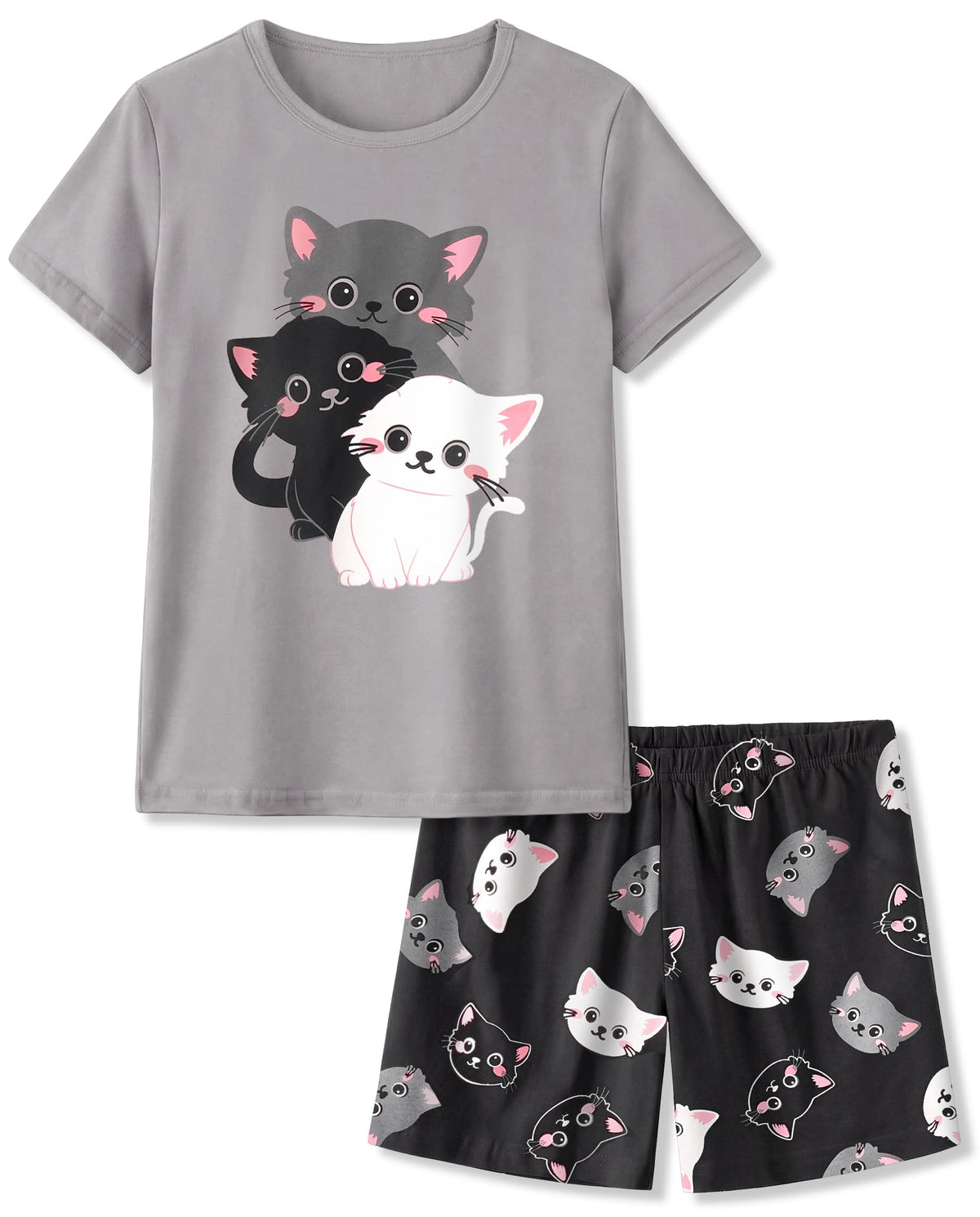 HONGTEYA Cotton Girls Clothes Kids Short Sleeve for 4-15T Years