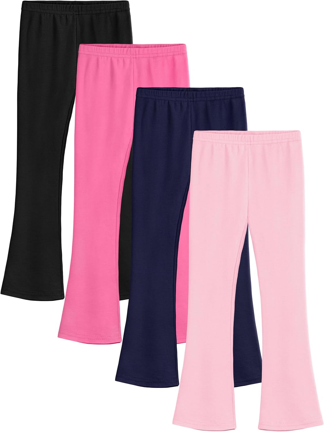 4 Pack Girls Flare Leggings Cotton Kids Bell Bottoms Pants for Yoga & Dance