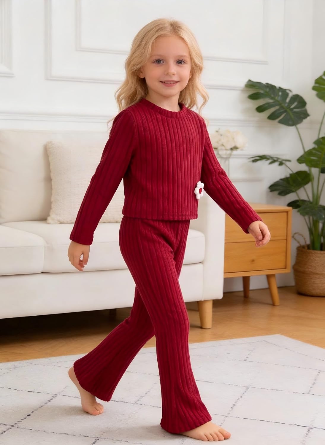Toddler Girl Clothes Ribbed Fall Winter Outfits for Girls 2-8 Year