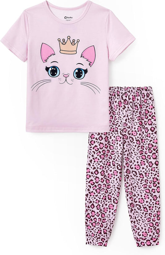 PATPAT Girls Pajamas Set Kids 2 Piece Sleepwear Comfortable PJs 5-12 Years