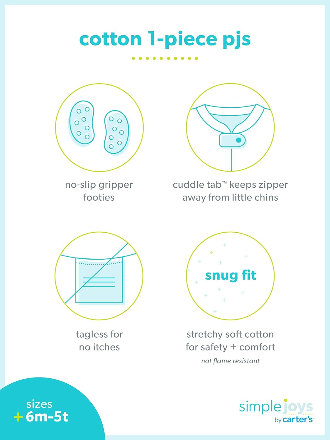 Simple Joys by Carter's Girls 3-pack Snug Fit Footed Cotton Pajamas