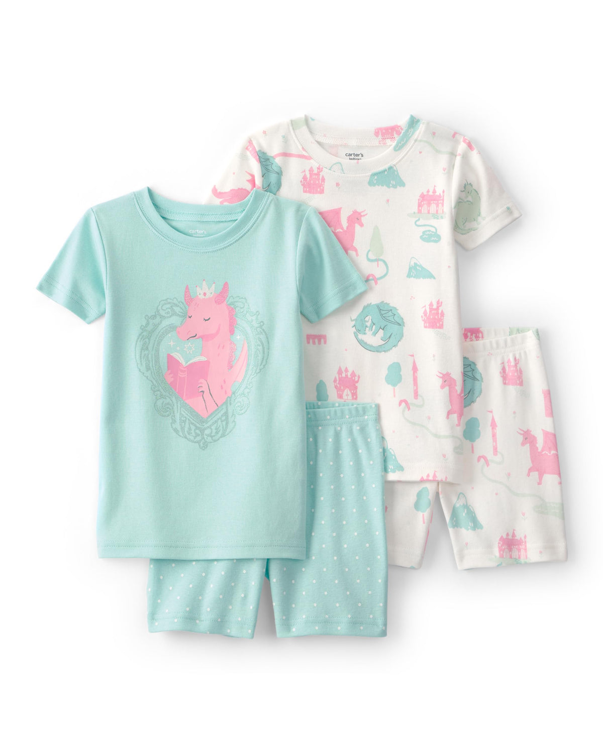 Carter's Girls' 4-piece Tight Fit Cotton Pajama Set