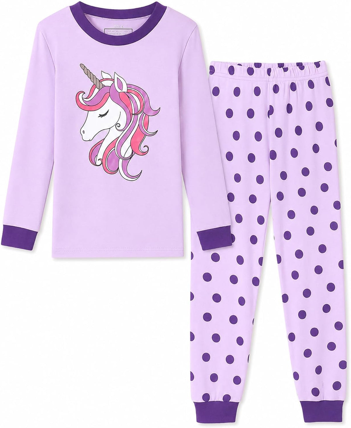 Mikrdoo Girls Pajamas 2 Piece Snug Long Sleeve Pjs Sets 4-14 Years