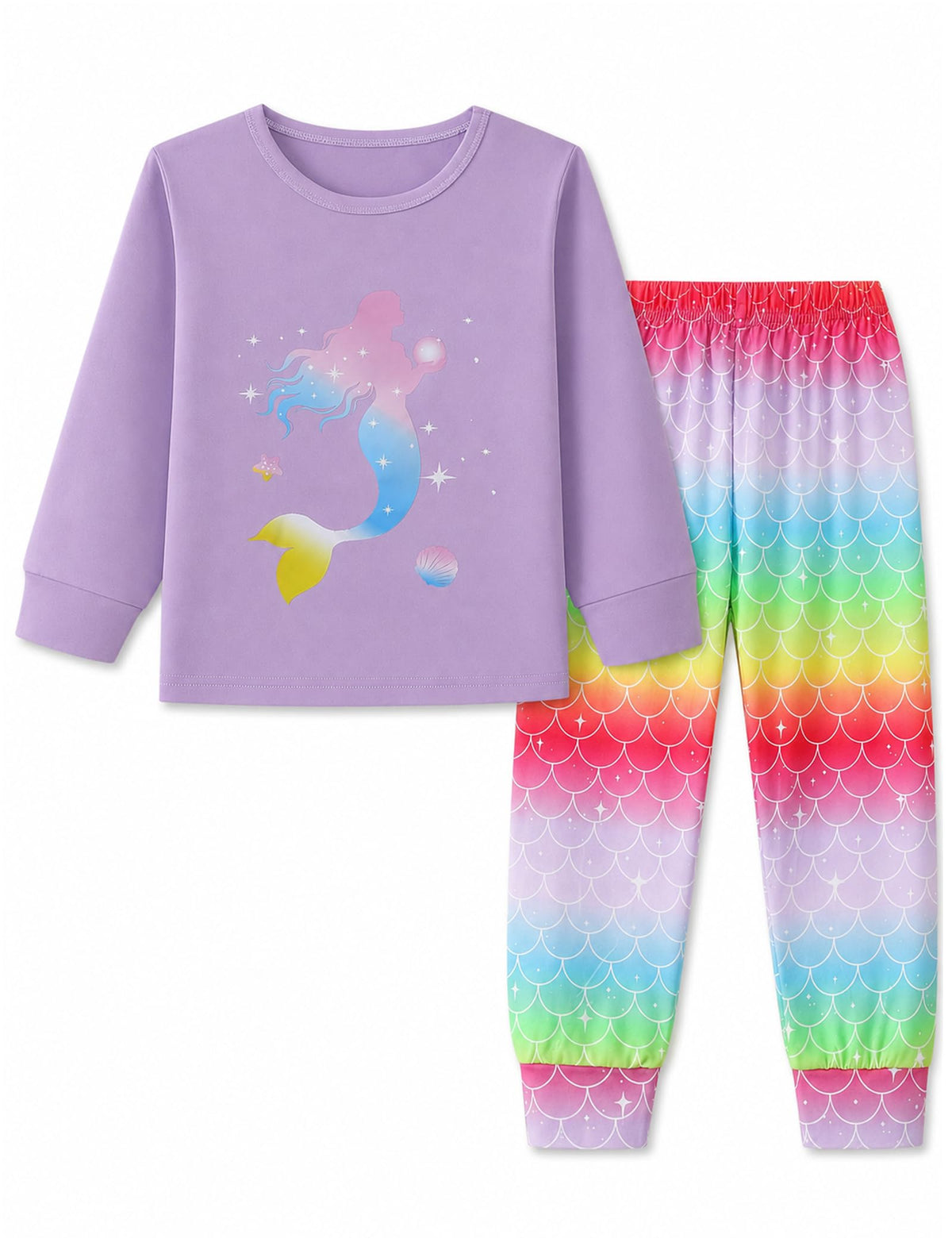 Mikrdoo Girls Pajamas 2 Piece Soft Long Sleeve Pjs Set for Kids 18M-7Y