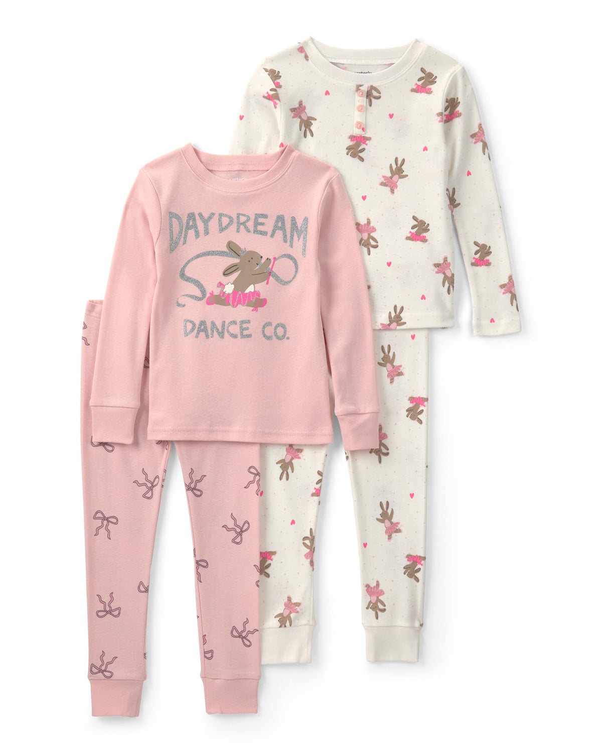 Carter's Girls' 4-piece Tight Fit Cotton Pajama Set
