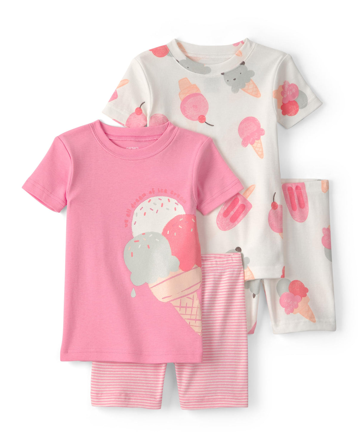 Carter's Girls' 4-piece Tight Fit Cotton Pajama Set