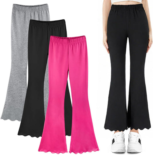 3 Pcs Girls Flare Leggings Mid Waisted Bell Bottom Yoga Pants