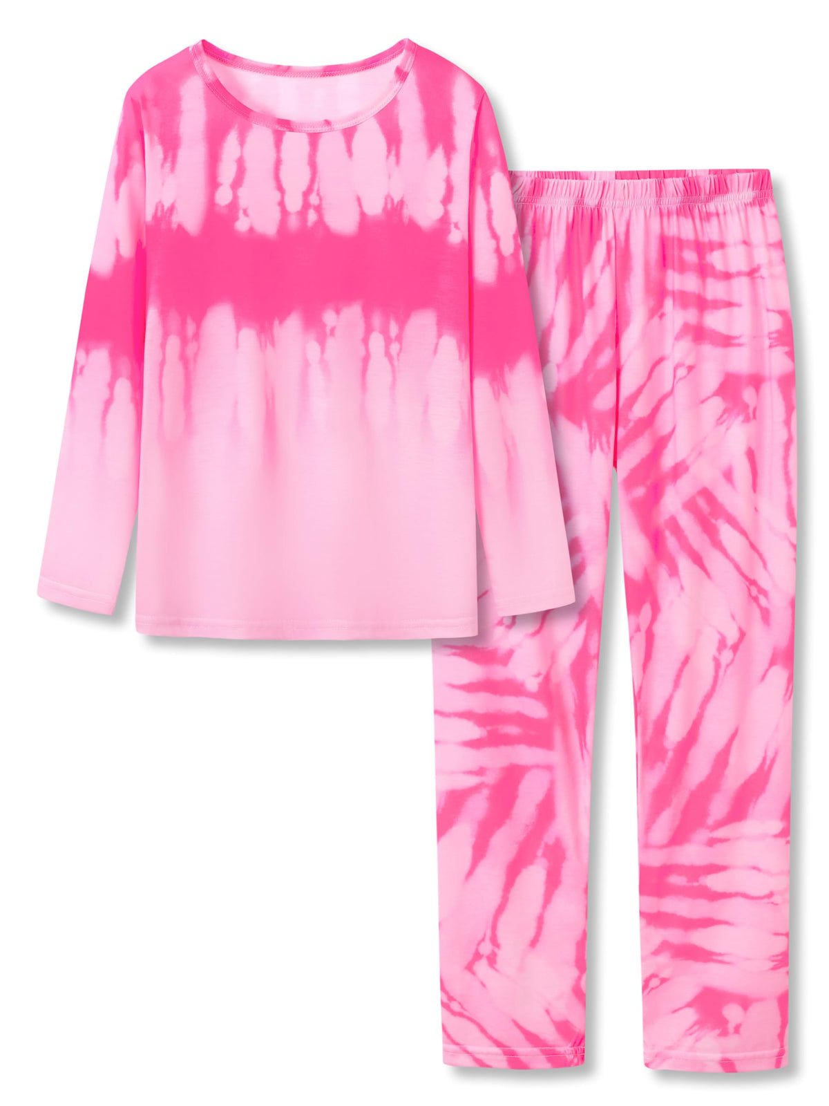 Tebbis Girls Long Sleeve Pants 2 Piece Trendy Print Pajama Set Size 6-18