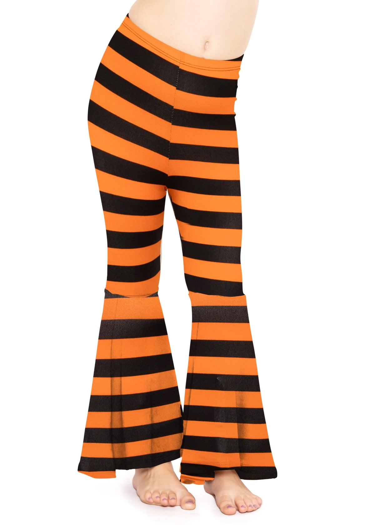 STRETCH IS COMFORT Girls Stretch Bell Bottoms Flare Pants Little | Big Kid Ruffle Bootcut Leggings | Sizes 2-14