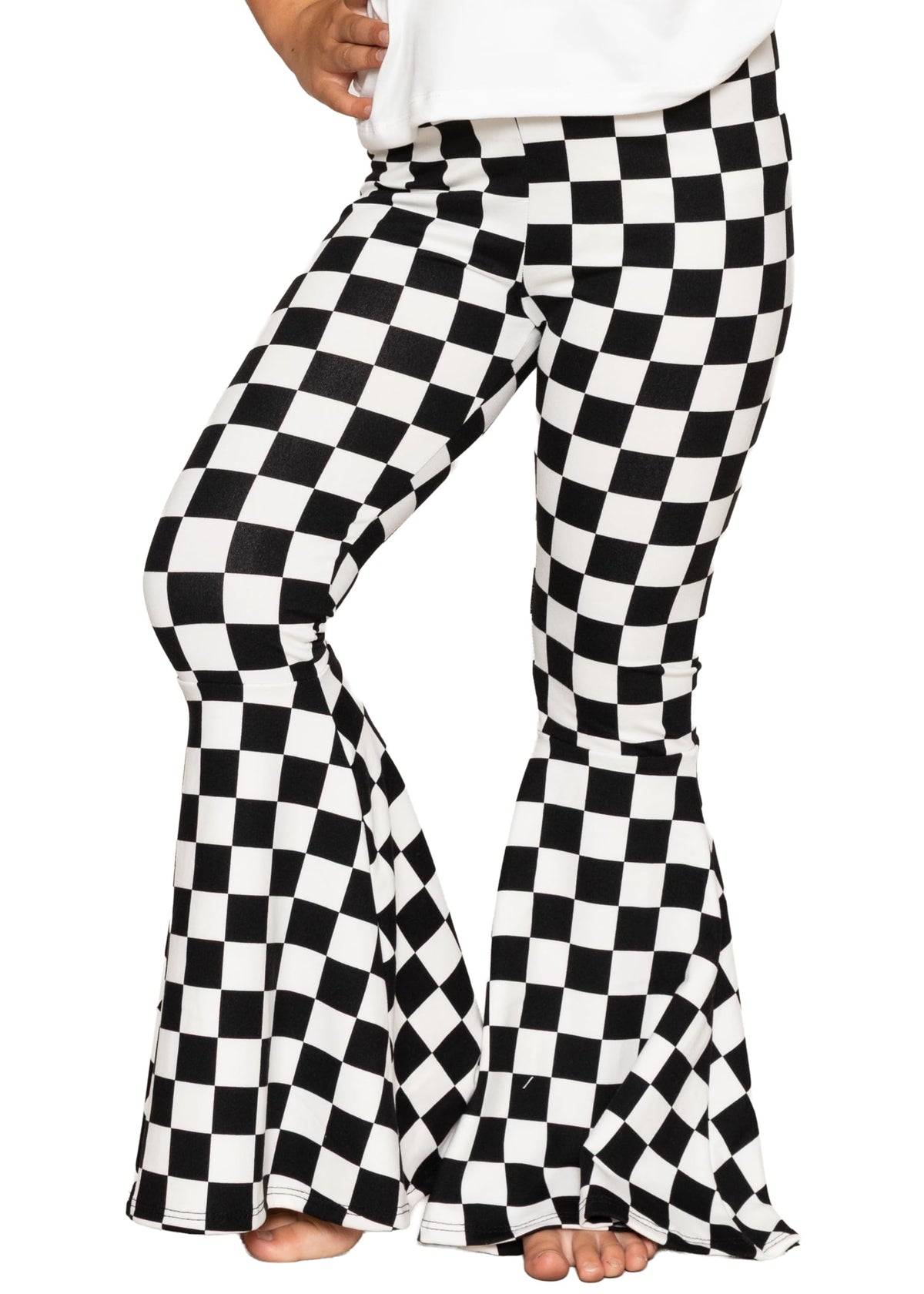 STRETCH IS COMFORT Girls Stretch Bell Bottoms Flare Pants Little | Big Kid Ruffle Bootcut Leggings | Sizes 2-14