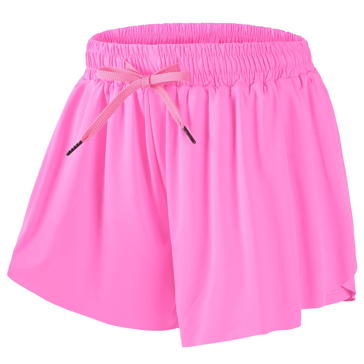 DIPUG Girls Butterfly Shorts with Pocket 2-in-1 Flowy Athletic Cheer Skorts
