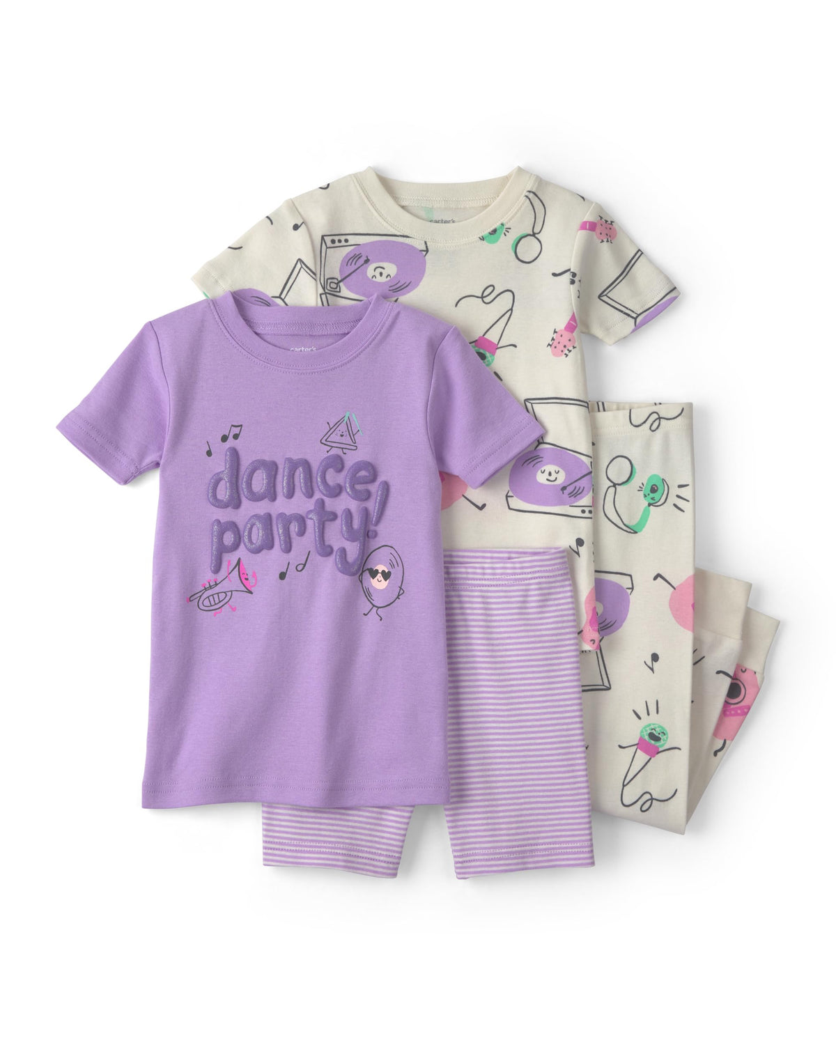 Carter's Girls' 4-piece Tight Fit Cotton Pajama Set