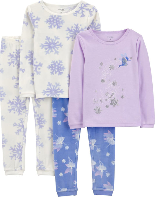 Simple Joys by Carter's Girls' 4-piece Polyester Pajamas