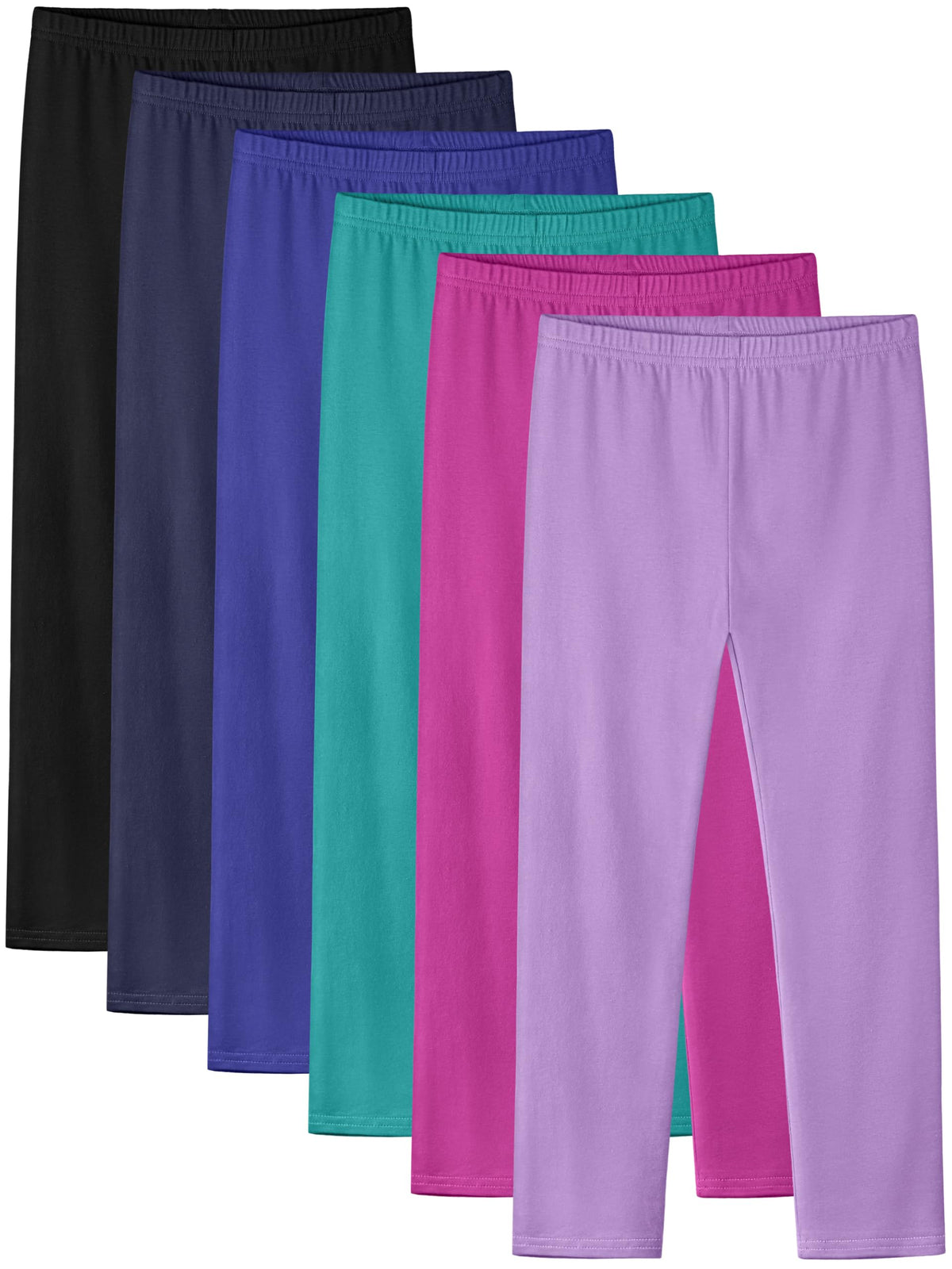6 Pack Girls Leggings Cotton Tights for Toddler Kids Soft Yoga Pants