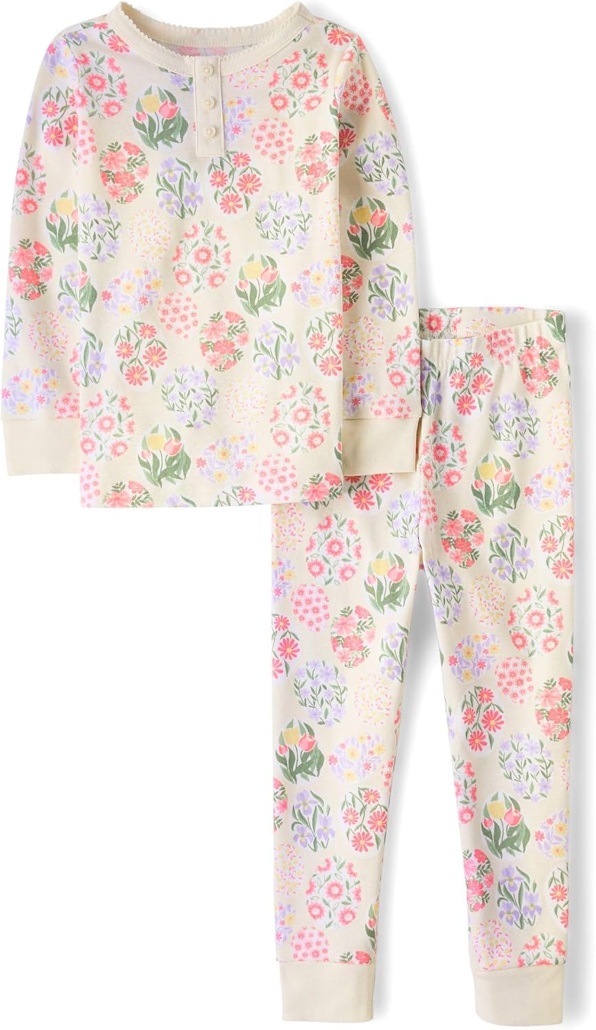 Gymboree Kids' And Toddler 100% Cotton Henley Long Sleeve Top and Pants, Gymmies Pajama Set