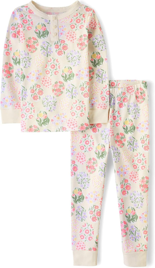 Gymboree Kids' And Toddler 100% Cotton Henley Long Sleeve Top and Pants, Gymmies Pajama Set