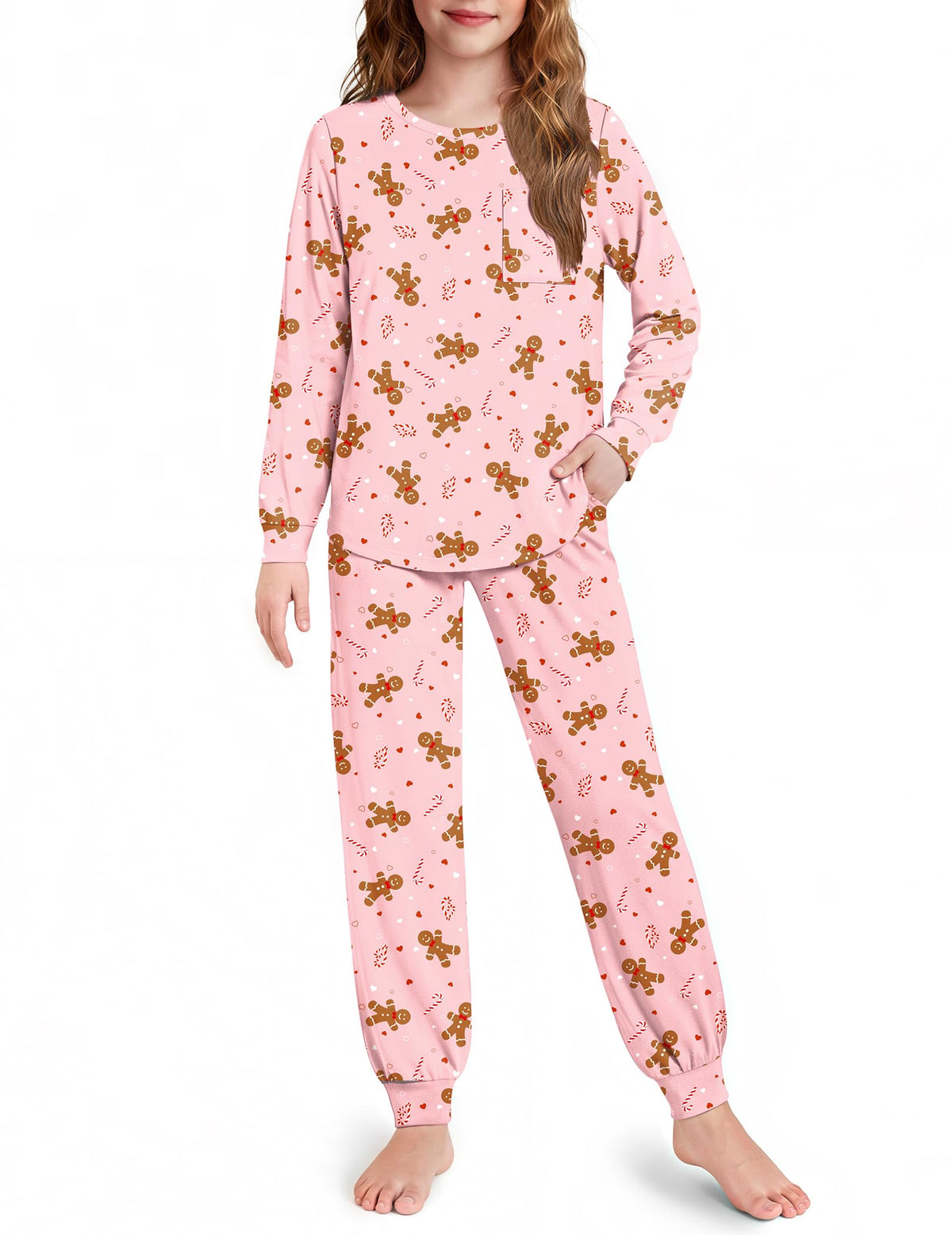 Arshiner Pajamas for Girls Long Sleeve Pjs Set Soft Ankle Cuff Sleepwear