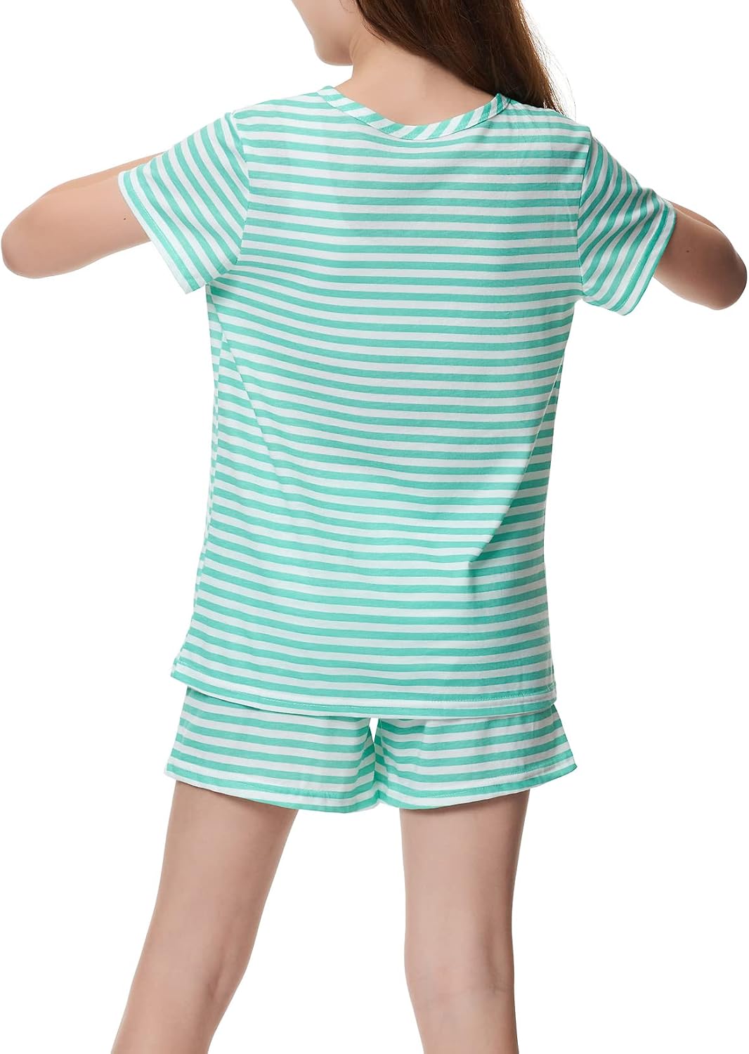 Cozchique Girls Striped Soft Short Sleeve & Shorts Pajama Set Sizes 4T-18
