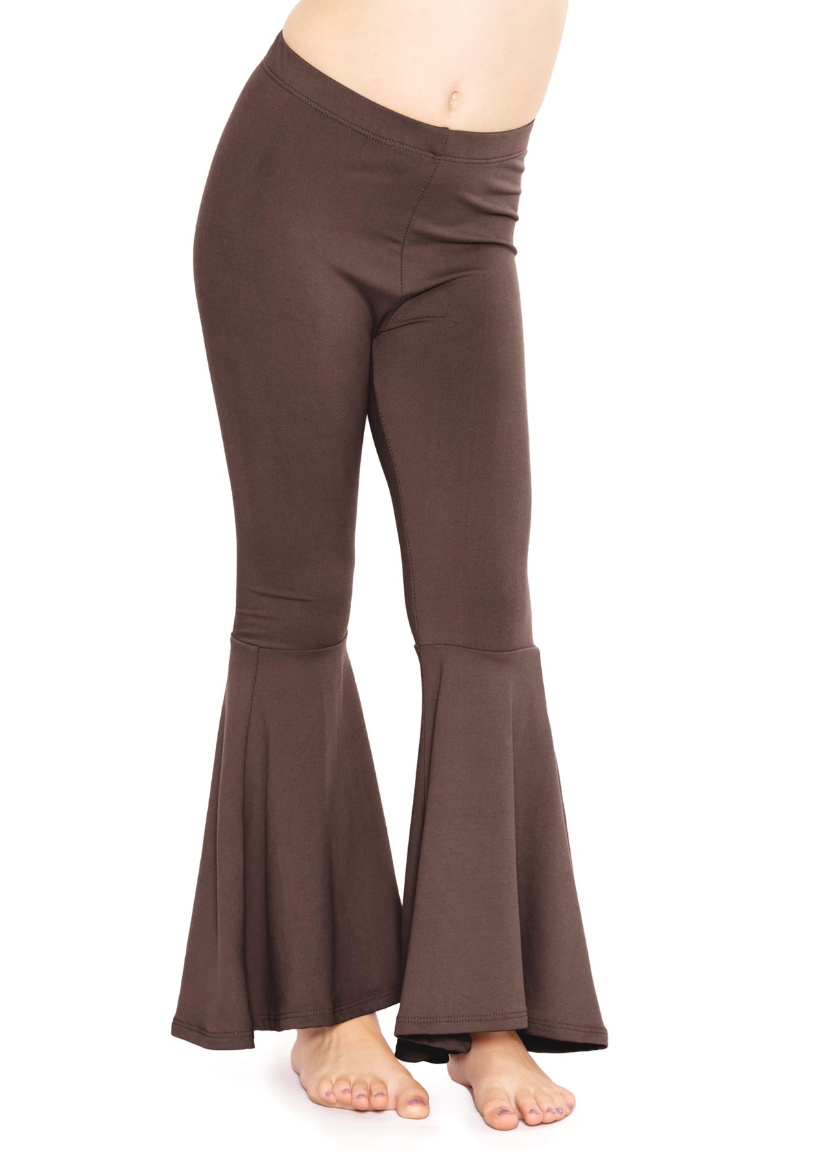 STRETCH IS COMFORT Girls Stretch Bell Bottoms Flare Pants Little | Big Kid Ruffle Bootcut Leggings | Sizes 2-14