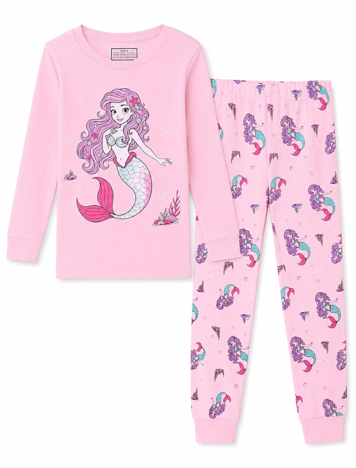 Mikrdoo Girls Pajamas 2 Piece Snug Long Sleeve Pjs Sets 4-14 Years