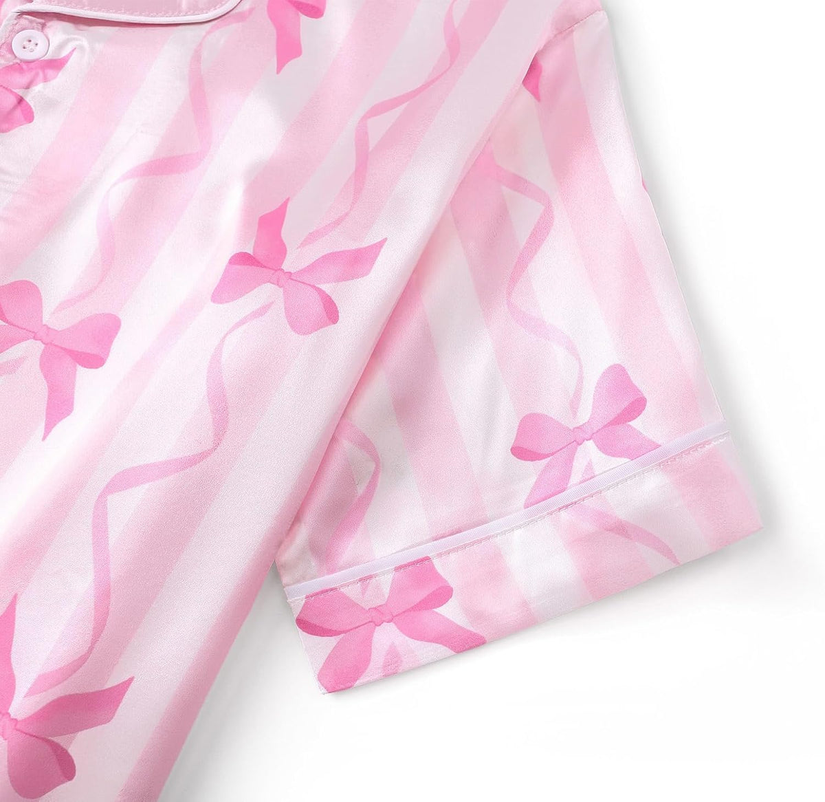 Tebbis Girls Silky Satin Pajamas Short Sleeve Button-Up Set Size 6/7-16